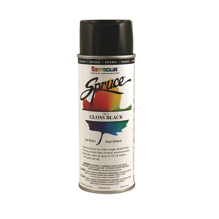 Seymour Midwest Spray Paint, Black, Gloss, 16 oz, 12 PK 98-3